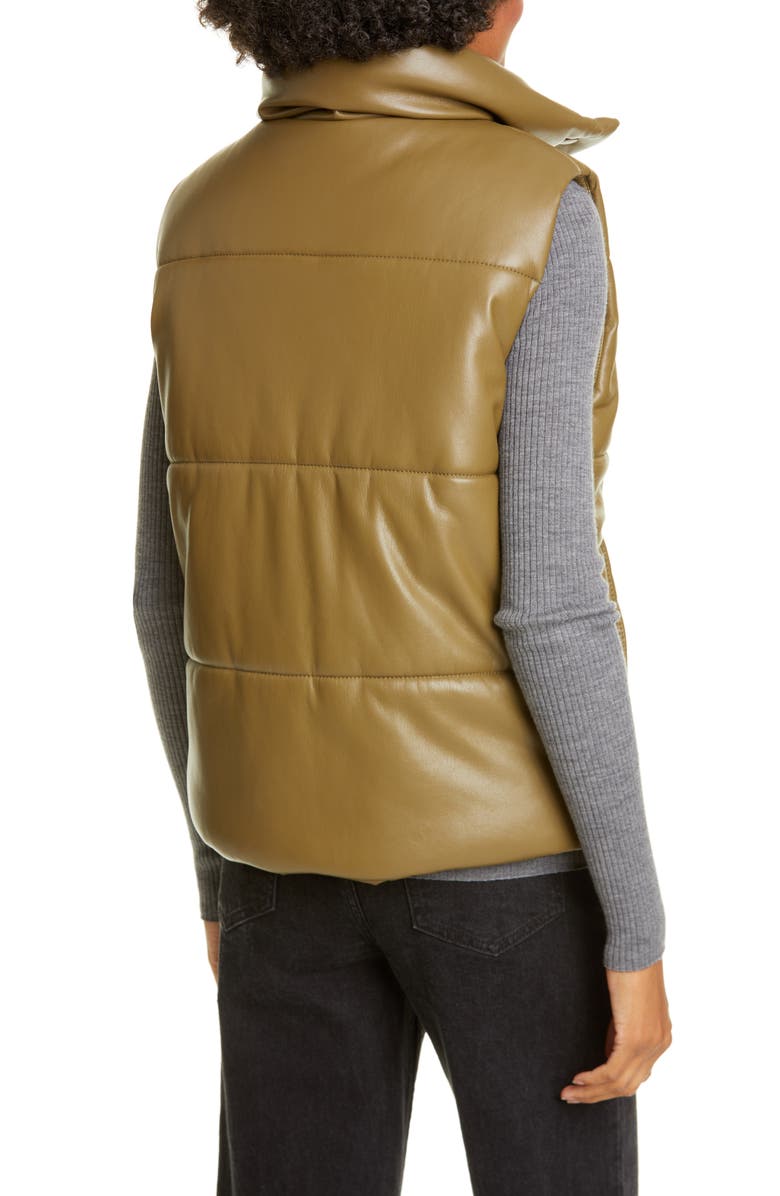 Nanushka Vegan Leather Puffer Vest, Alternate, color,
