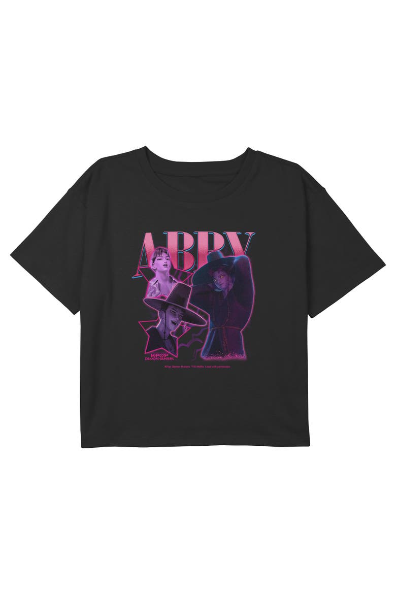 Girl's KPop Demon Hunters Idol Abby Collage  Graphic T-Shirt, Main, color, Black