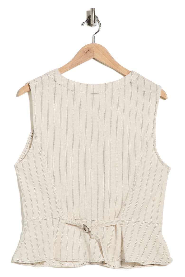 Pinstripe Button Front Vest, Alternate, color, NATURAL DASHING STRIPE