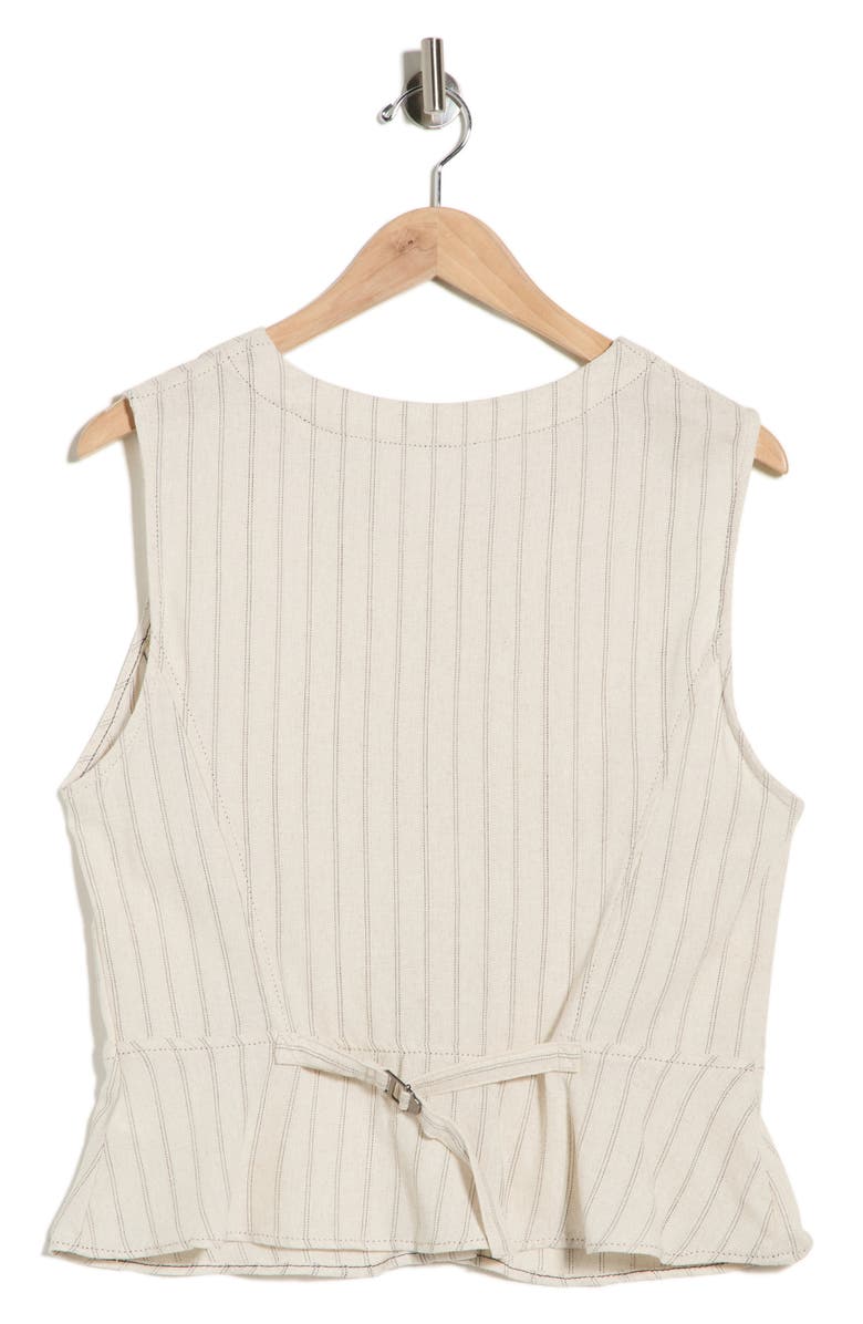MAX STUDIO Pinstripe Button Front Vest, Alternate, color, Natural Dashing Stripe