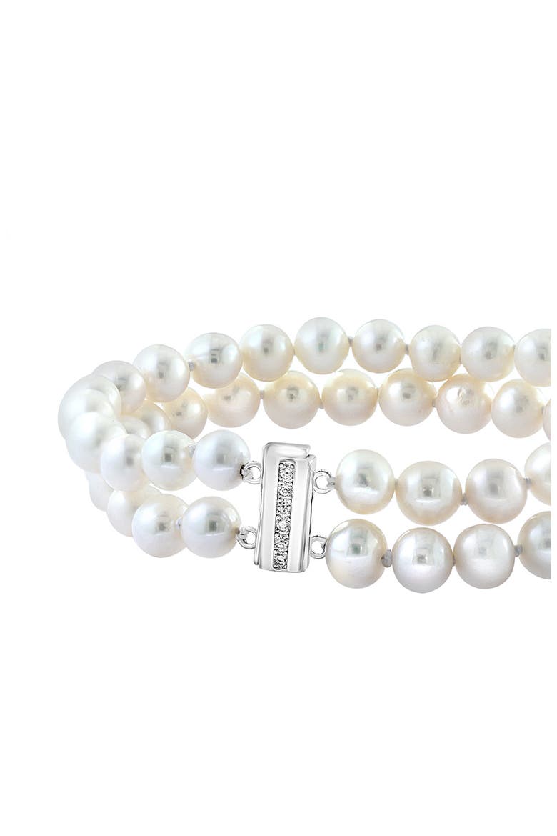 Sterling Silver 1.3-7.3mm Cultured Freshwater Pearl & White Topaz Bracelet, Alternate, color, WHITE