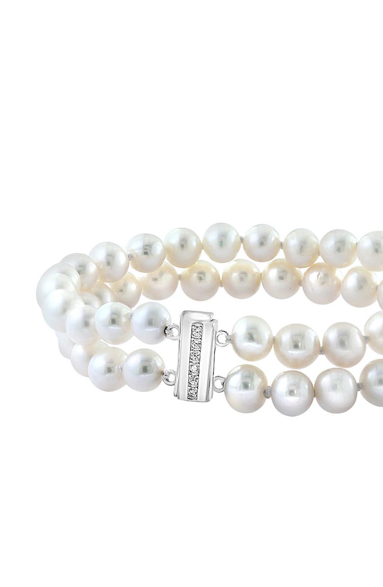 EFFY Sterling Silver 1.3-7.3mm Cultured Freshwater Pearl & White Topaz Bracelet, Alternate, color,