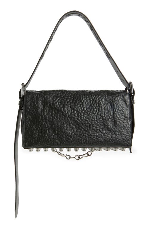 Alexander Wang Medium Ricco Crushed Leather Shoulder Bag In Black