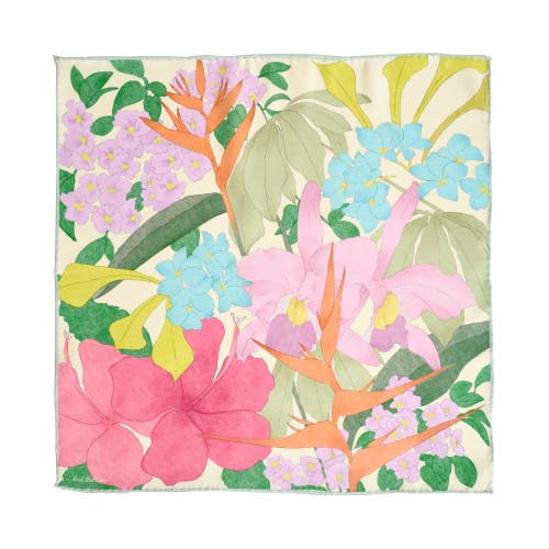 Lost Pattern Nyc "lost Cherries" Silk Pocket Square In Multi