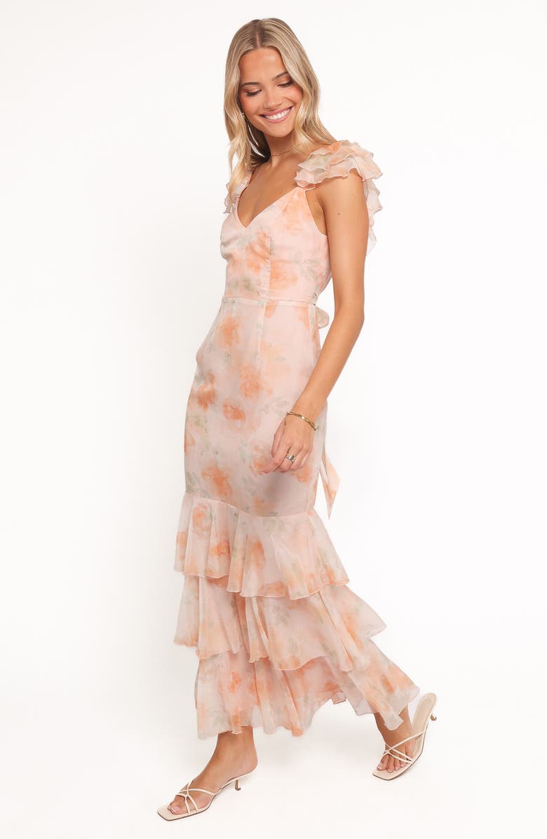 Petal & Pup Lydia Ruffle Sleeveless Maxi Dress, Alternate, color, Pink Floral
