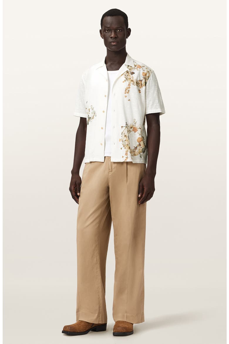 Fleur Lis Camp Shirt, Alternate, color, ECRU