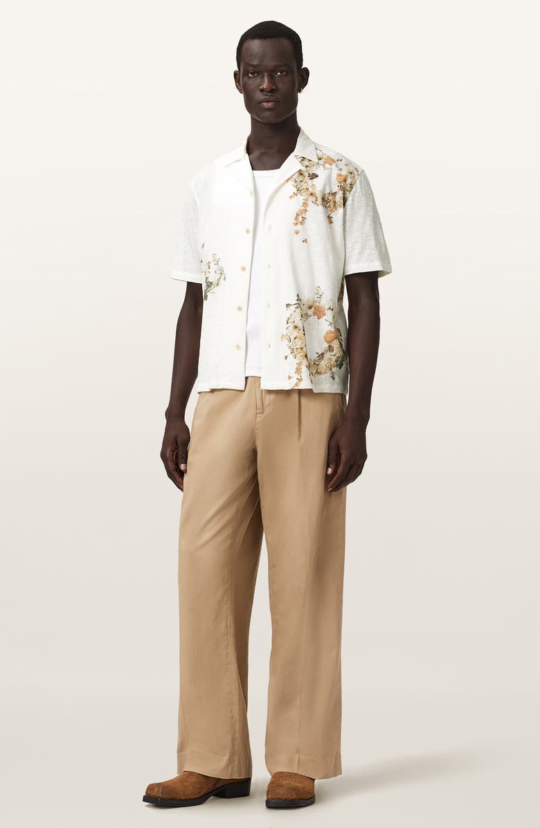 AllSaints Fleur Lis Camp Shirt, Alternate, color, Ecru