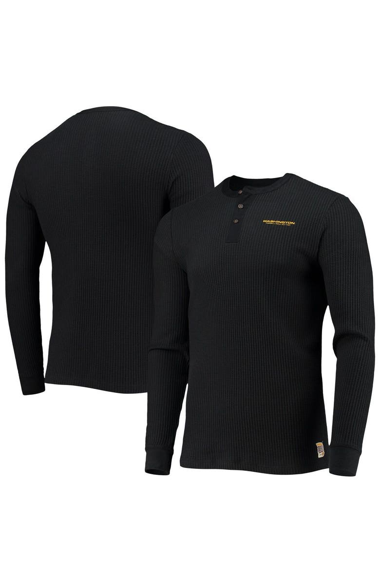 Junk Food Men's Junk Food Black Washington Football Team Thermal Henley Long Sleeve T-Shirt, Main, color,