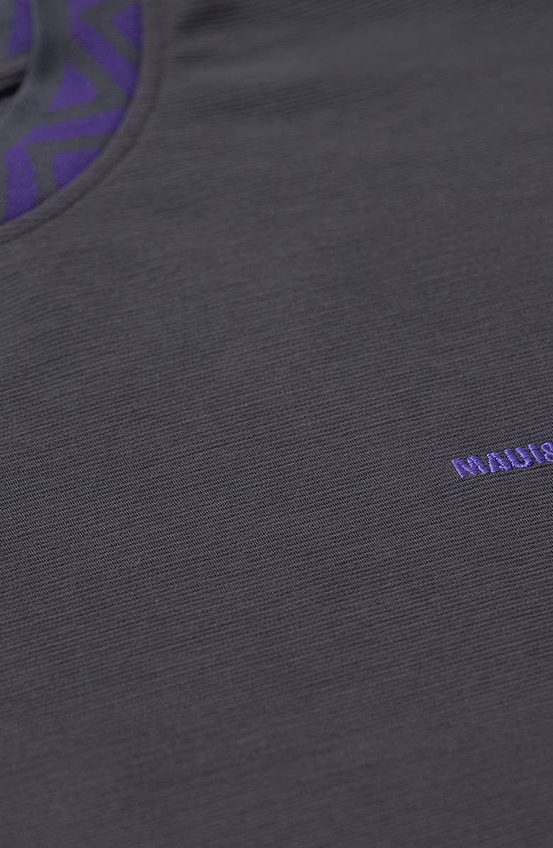 Maui & Sons Break Neck Oversize Textured Cotton T-Shirt, Alternate, color, Iron