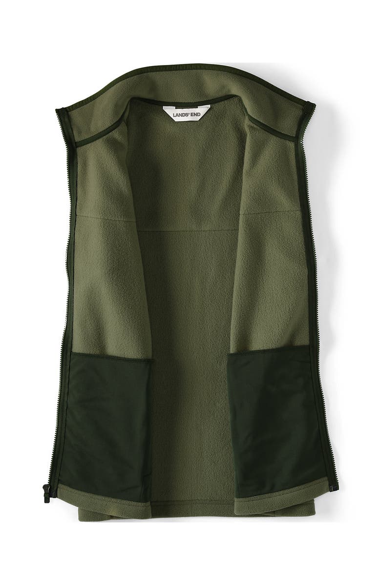 Lands' End Anyweather RainDefense Fleece Vest, Alternate, color, River Stone Green
