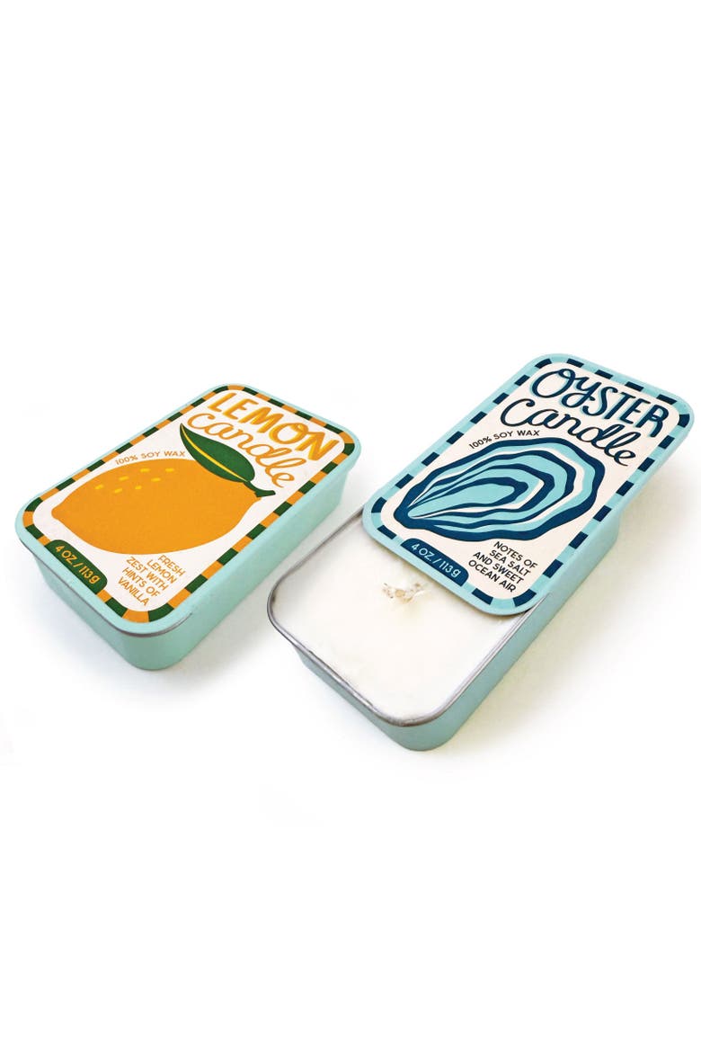 Lemon & Oyster Candle Set of 2, Alternate, color, Yellow