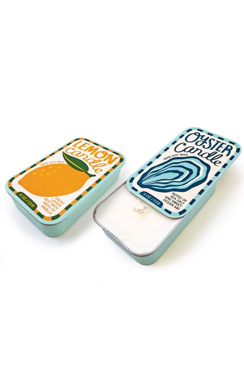 The Neighborgoods Lemon & Oyster Candle Set of 2, Alternate, color, Yellow