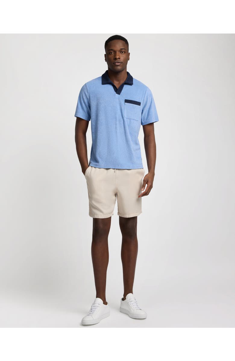 Onia Towel Terry Pocket Johnny Collar Polo, Alternate, color, Riviera/Navy