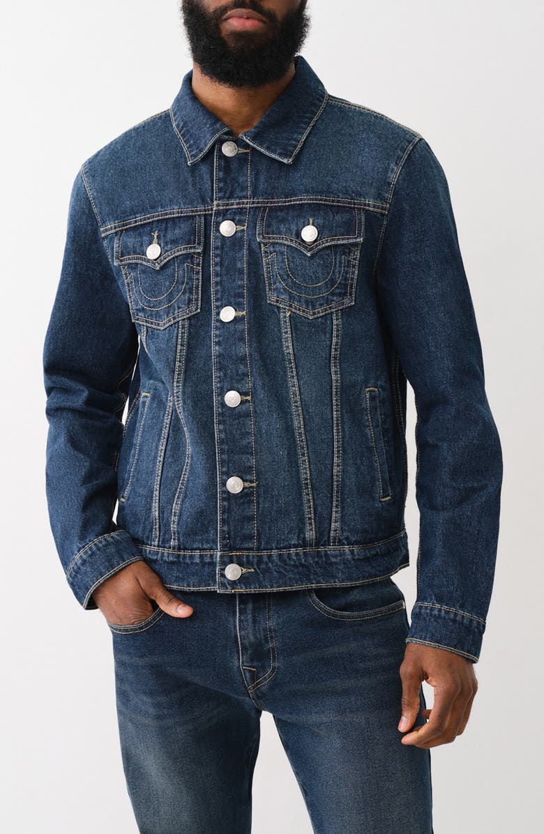True Religion Brand Jeans Jesse Denim Trucker Jacket, Main, color, 