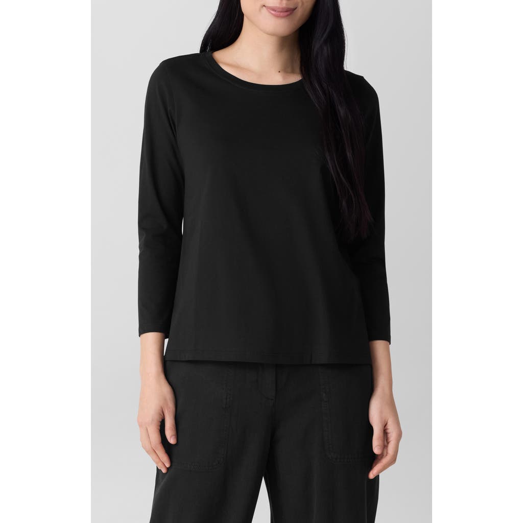 Eileen Fisher Organic Cotton Top In Black