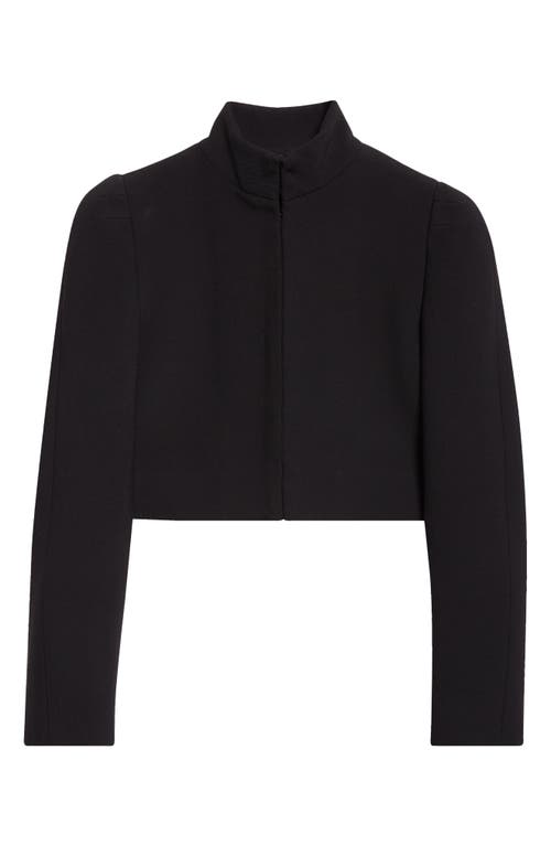 Alaïa Stand Collar Crop Jacket In Black