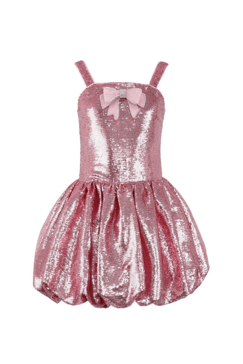 Rose Bow Bubble Dress, Main, color, Pink