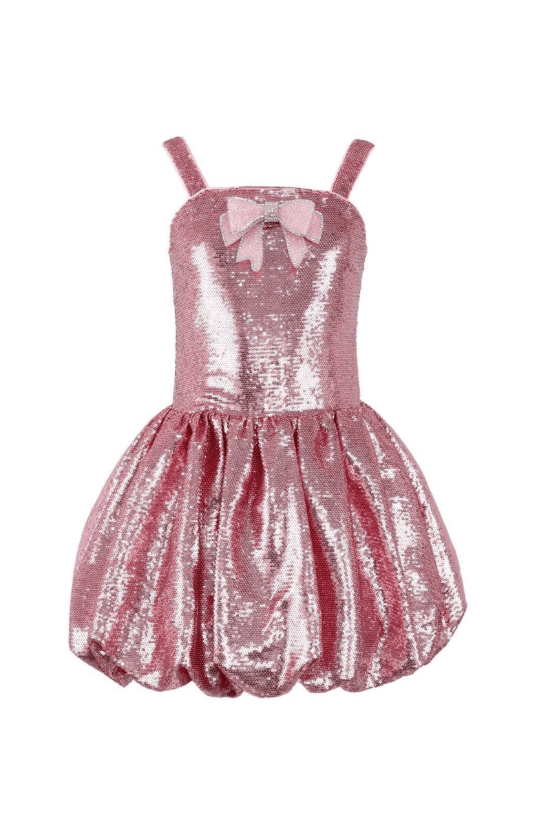 Lola + The Boys Rose Bow Bubble Dress, Main, color, Pink