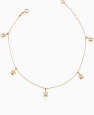 Oradina 14K Yellow Gold Sea Turtle Anklet