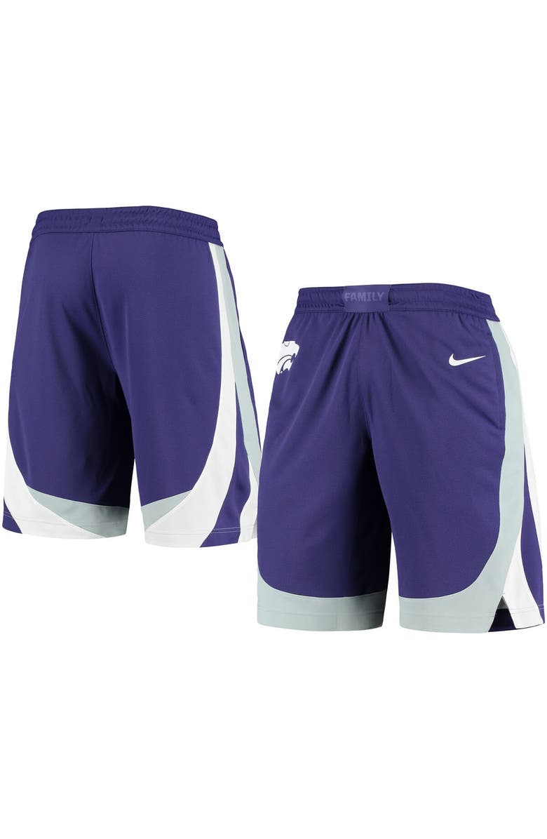 Nike Men's Nike Purple Kansas State Wildcats Team Replica Basketball Shorts, Main, color, Purple
