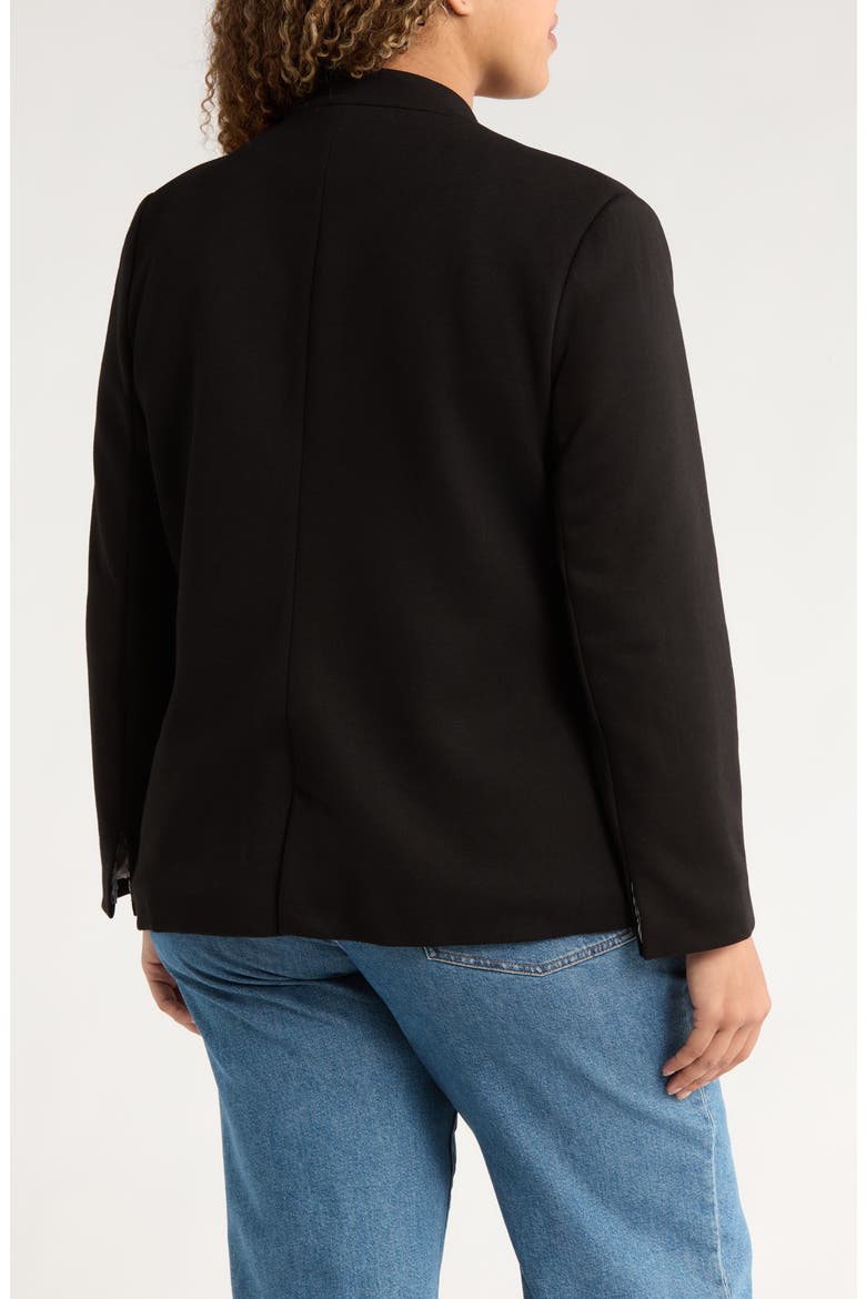 Inverted Notch Collar Cotton Blend Blazer, Alternate, color, BLACK