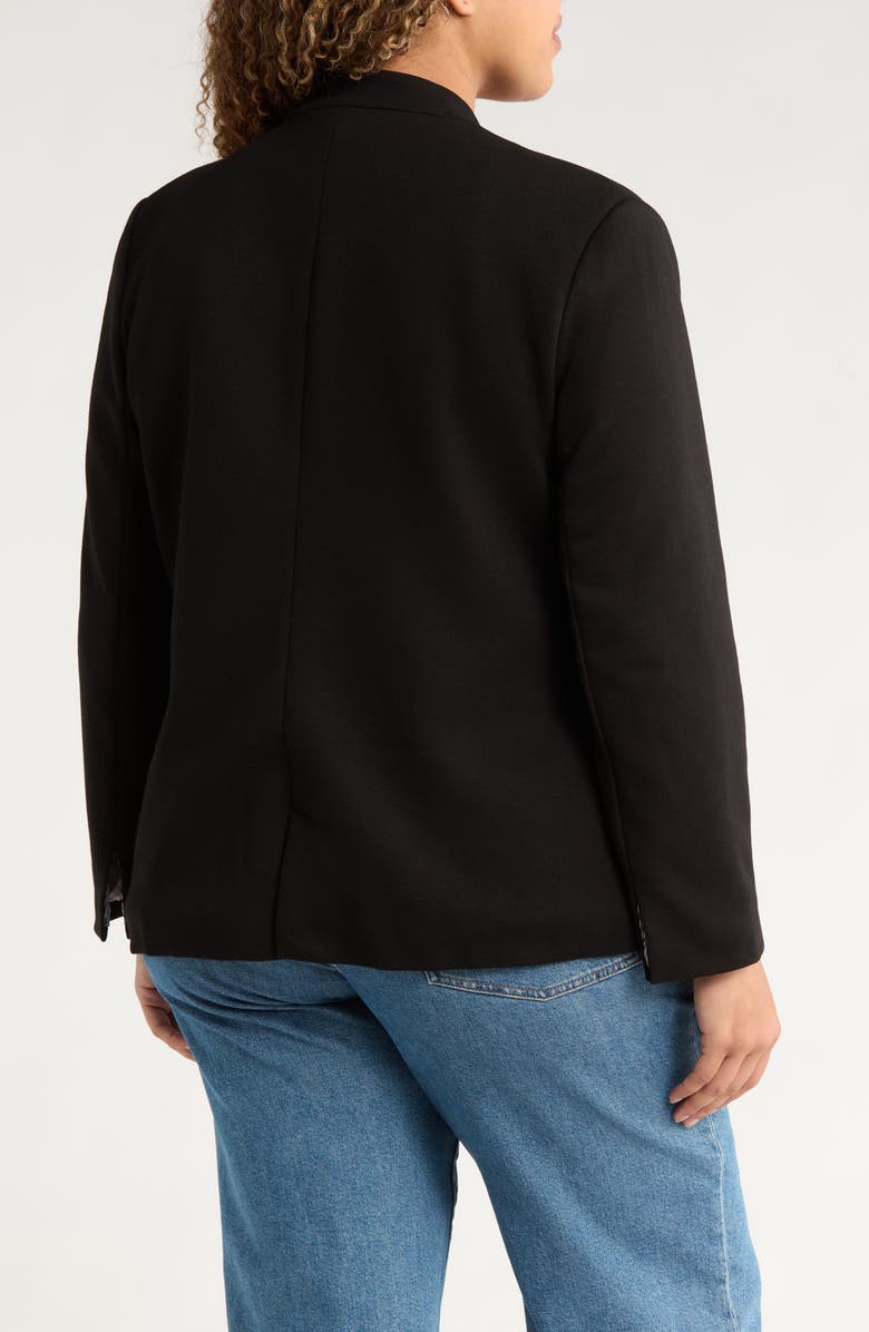 GIBSONLOOK Inverted Notch Collar Cotton Blend Blazer, Alternate, color, Black