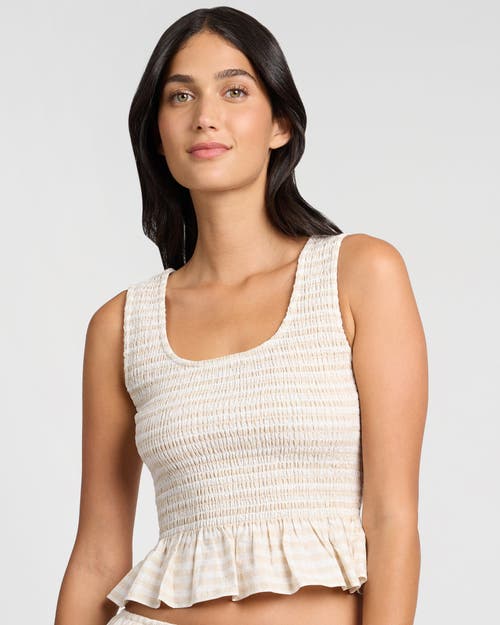 Onia Air Linen Smocked Tank In White