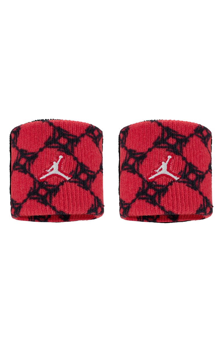 Jordan Dri-FIT Jumpman Wristbands, Main, color, Fire Red/Black/White