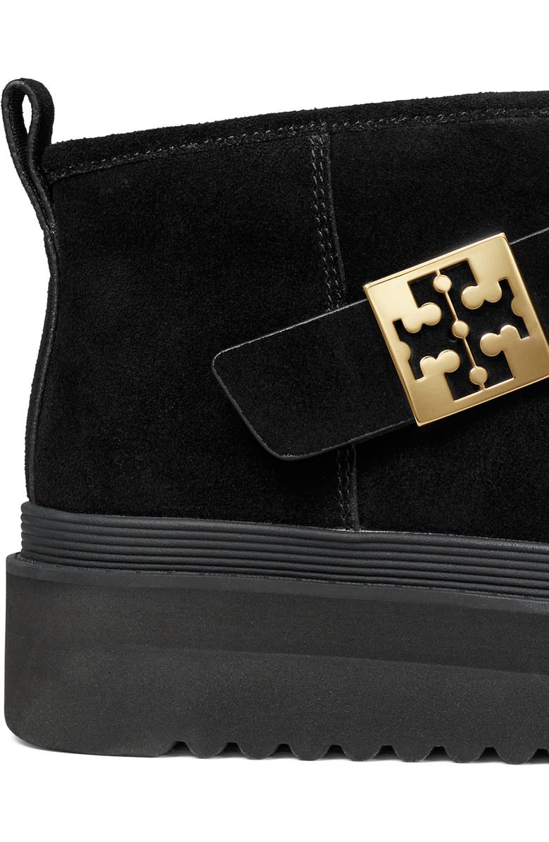 Tory Burch Mellow Genuine Shearling Lined Platform Boot, Alternate, color, Perfect Black / Gold