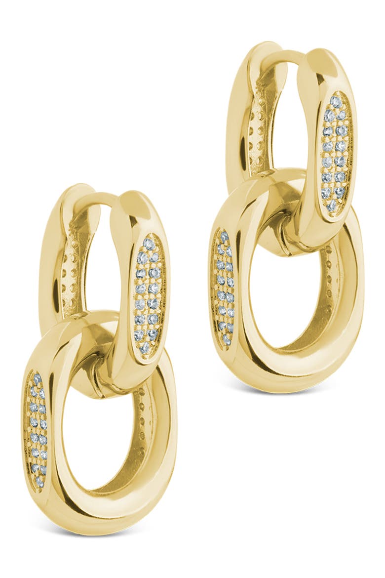 Emerie Pavé Link Drop Earrings, Alternate, color, GOLD