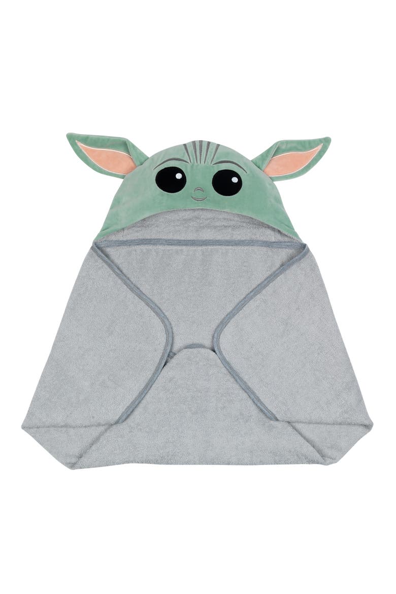 Star Wars The Child/Baby Yoda/Grogu Gray Hooded Baby Bath Towel, Alternate, color, Gray
