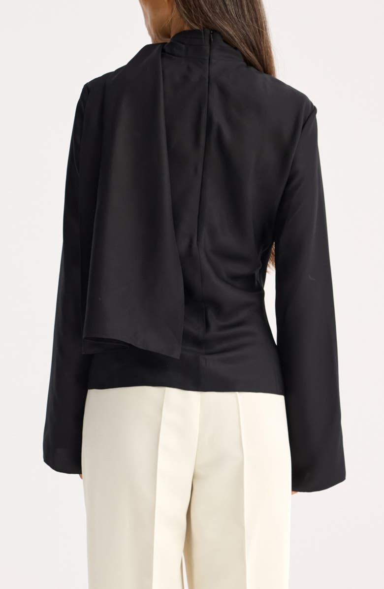 Róhe Long Sleeve Silk Foulard Top, Alternate, color,