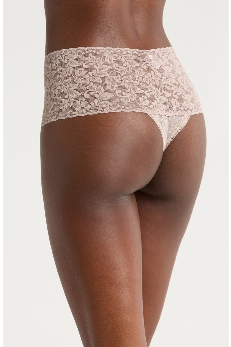 Retro High Waist Thong, Alternate, color, TAUPE