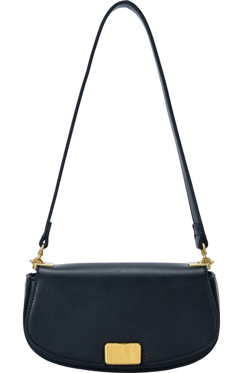 Rachel Zoe Rib Buckle Shoulder Bag, Main, color, Black