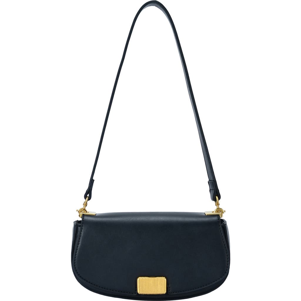 Rachel Zoe Rib Buckle Shoulder Bag In Black