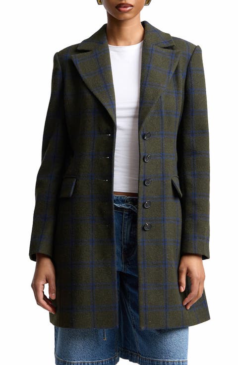Sculpted Plaid Coat