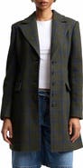 Avec Les Filles Sculpted Plaid Coat