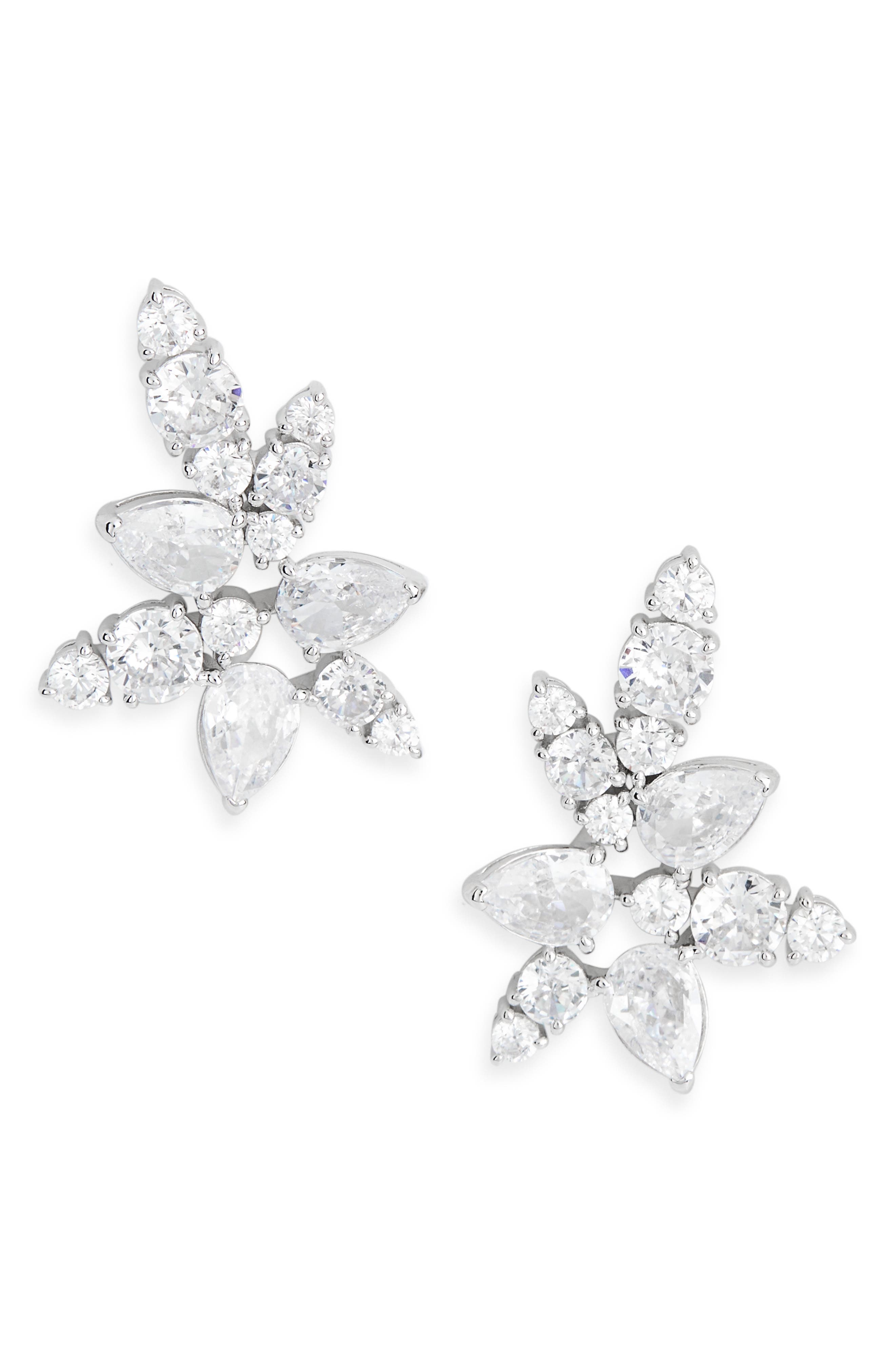 Nadri Cubic Zirconia Cluster Stud Earrings