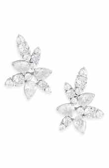 Nadri Cubic Zirconia Cluster Stud Earrings