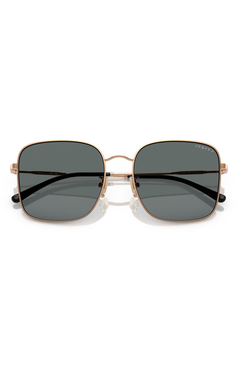 VOGUE 57mm Square Sunglasses, Alternate, color, Rose Gold Polarized