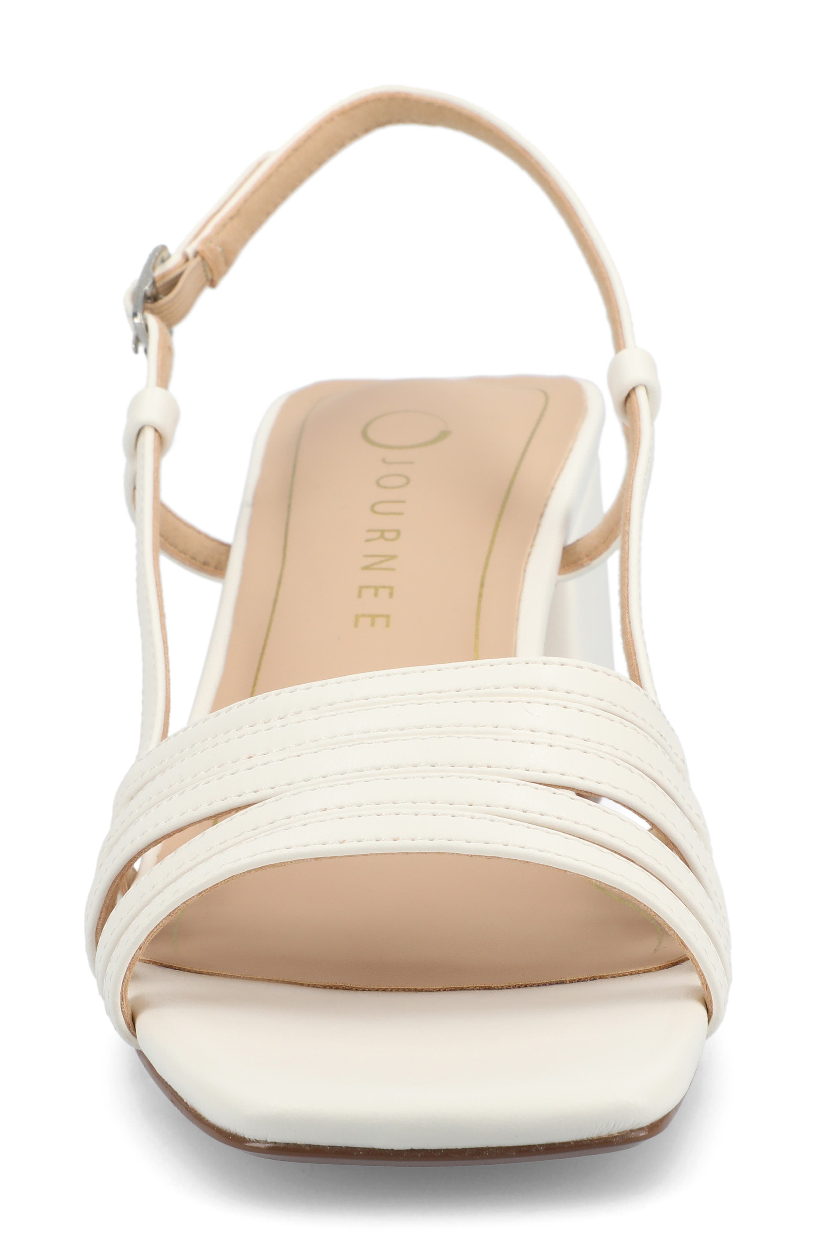 Shayana Block Heel Slingback Sandal, Alternate, color, WHITE
