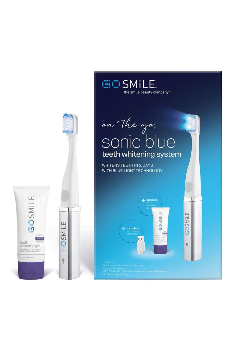 Dental Pro On-the-Go Sonic Blue Teeth Whitening System, Alternate, color, SILVER