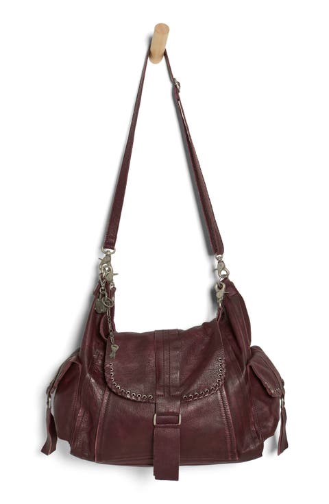 We The Free Leigh Distressed Leather Hobo Bag