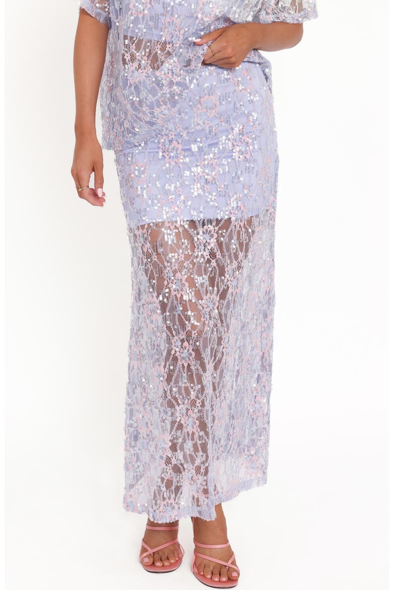 Yonder Sequin Lace Maxi Skirt, Alternate, color, PURPLE