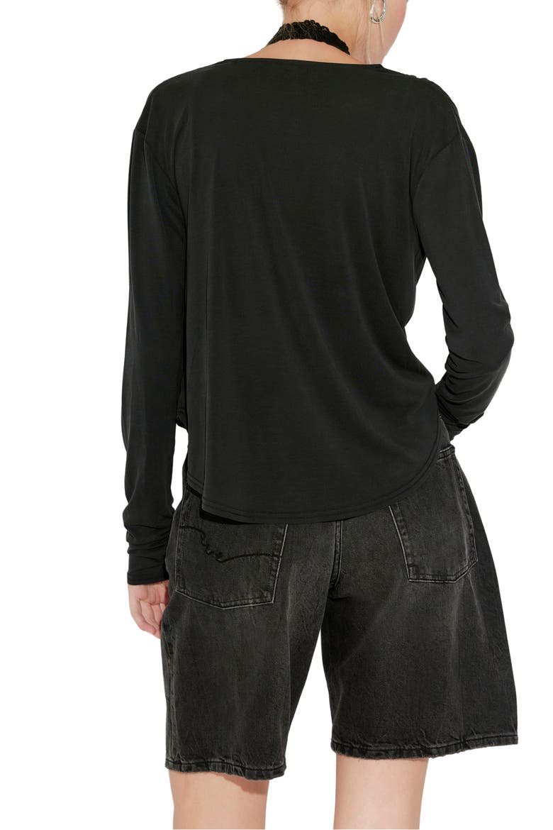 Jane Cowl Neck Long Sleeve Top, Alternate, color, BLACK