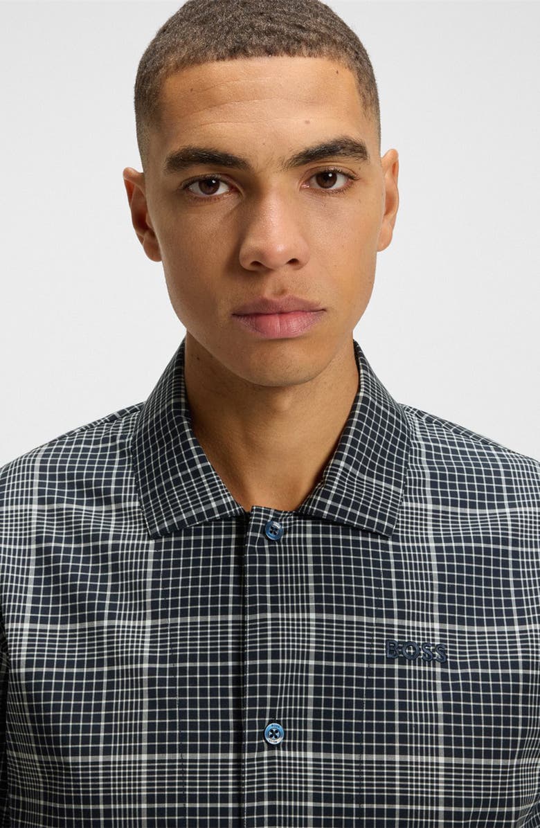 BOSS Chris Plaid Flannel Pajama Set, Alternate, color, Dark Blue