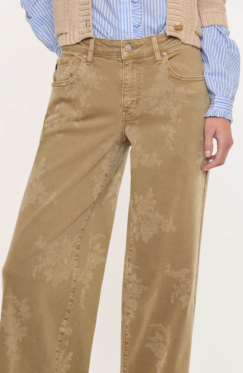KanCan Wendy Mid Rise Wide Jeans, Alternate, color, Brown Floral