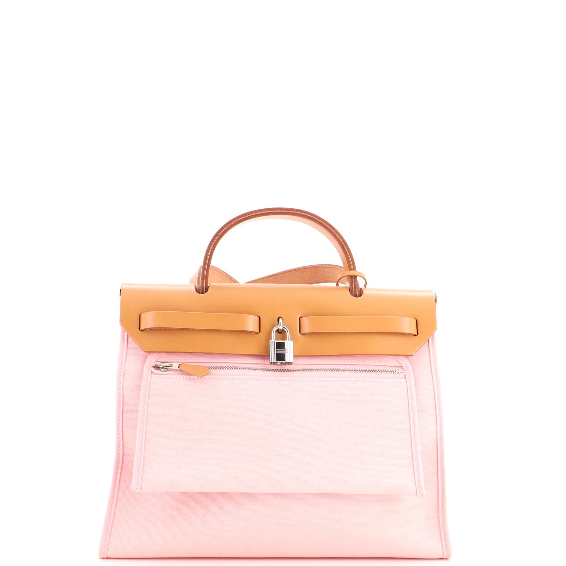 Herbag Zip Leather and Toile 31, Alternate, color, Pink