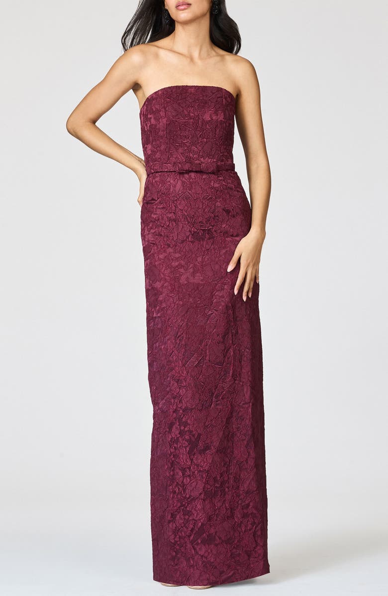 Sachin & Babi Sophia Belted Strapless Gown, Main, color, Napa