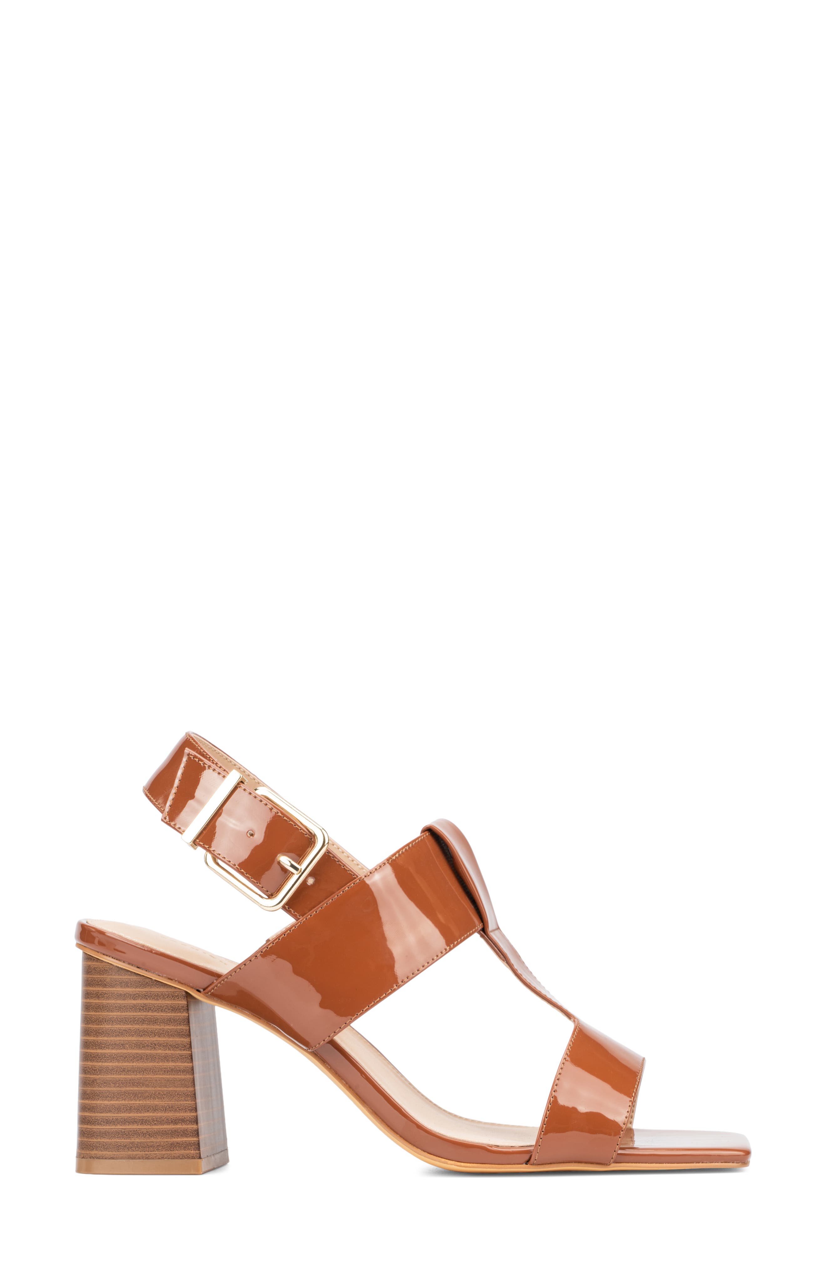 Fashion to Figure Toni Heeled Sandal - Wide Width, Alternate, color, Cognac